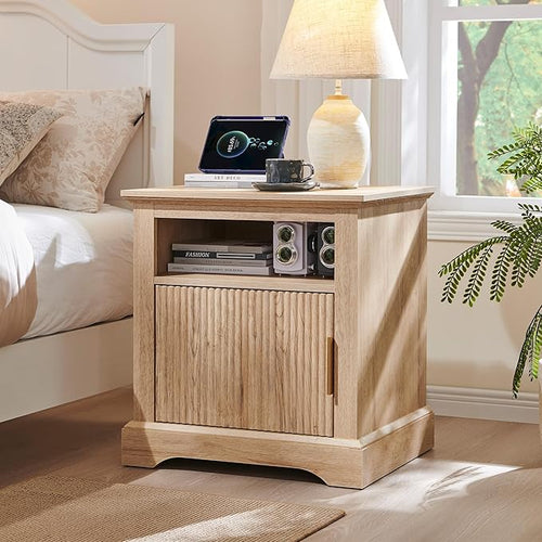 22" Large Fluted Nightstand by wow97EnrichYourLivingspace