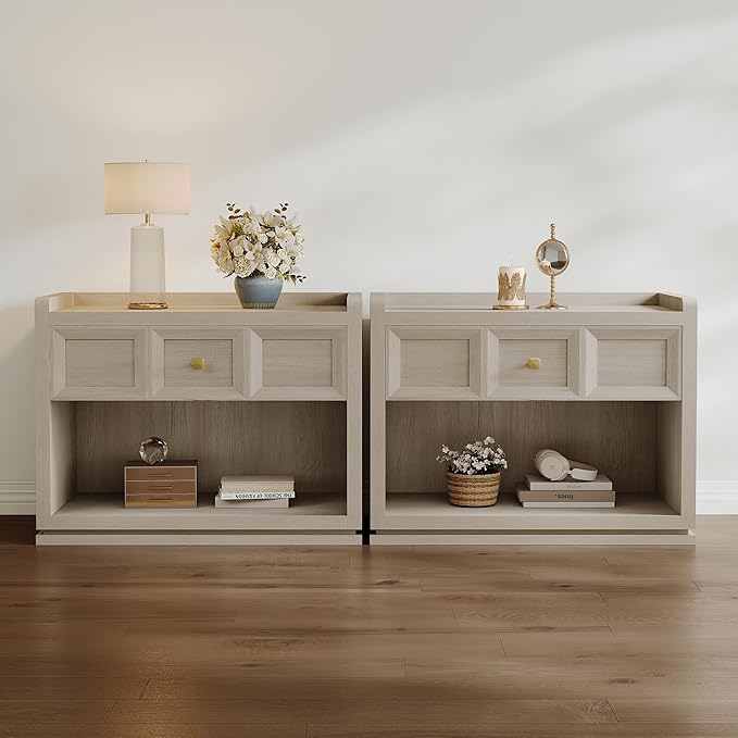SICOTAS 31" Wide Nightstands Set of 2, Large Night Stands - Image 6