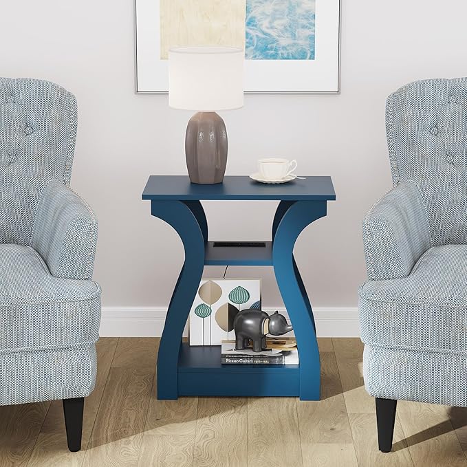 End Table with Charging Station, Side Table with USB Ports and Outlets - Image 4