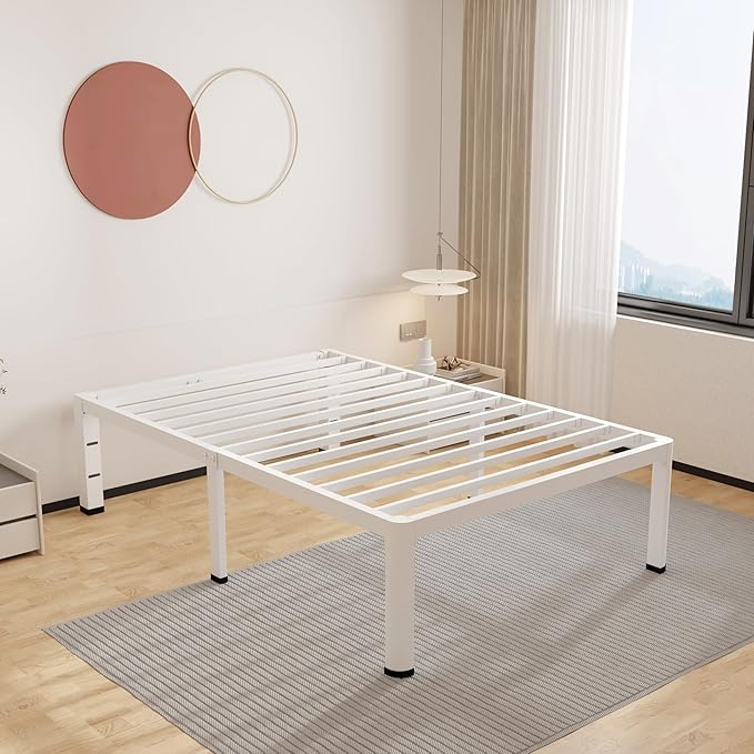 ROIL 18 Inch White Twin Size Bed Frame by ROIL