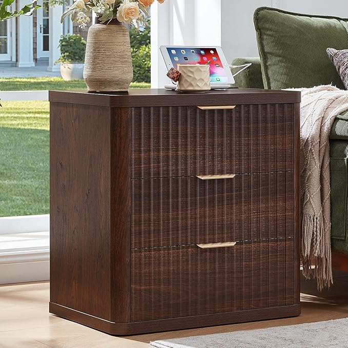 LEYAOYAO 23" Wide Fluted Night Stand by LEYAOYAO-Findtheshiningpointofyourideallife%EF%BC%81
