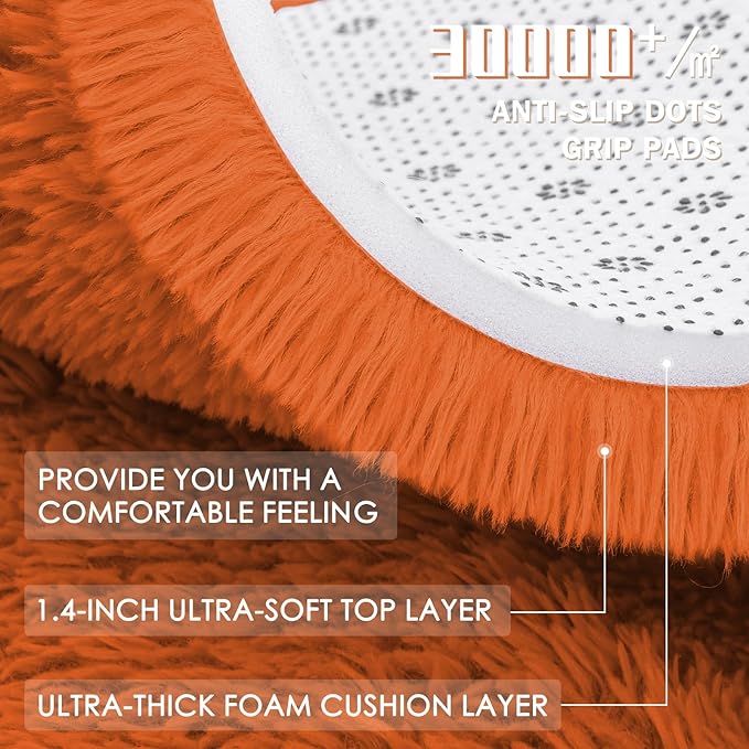 OLANLY Orange Round Rugs for Bedroom - Image 6