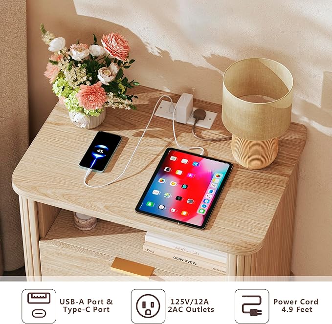 Fluted Nightstand, Night Stand - Image 3