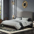 King Size Bed Frame and Headboard, Soft Boucle Fabric, No Box Spring Needed by BarnFurin