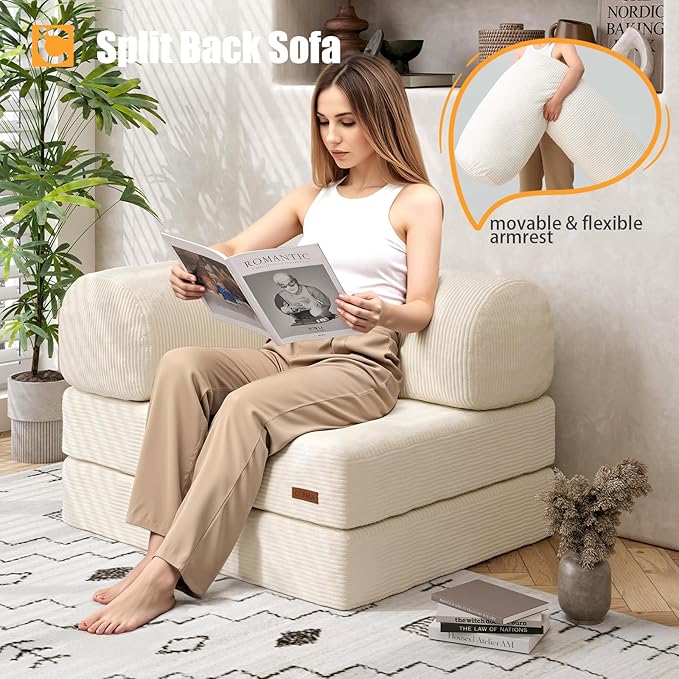 COMAX Folding Sofa Bed, Fold Out Chair, Foldable Sofa, Convertible Sleeper Chair - Image 4