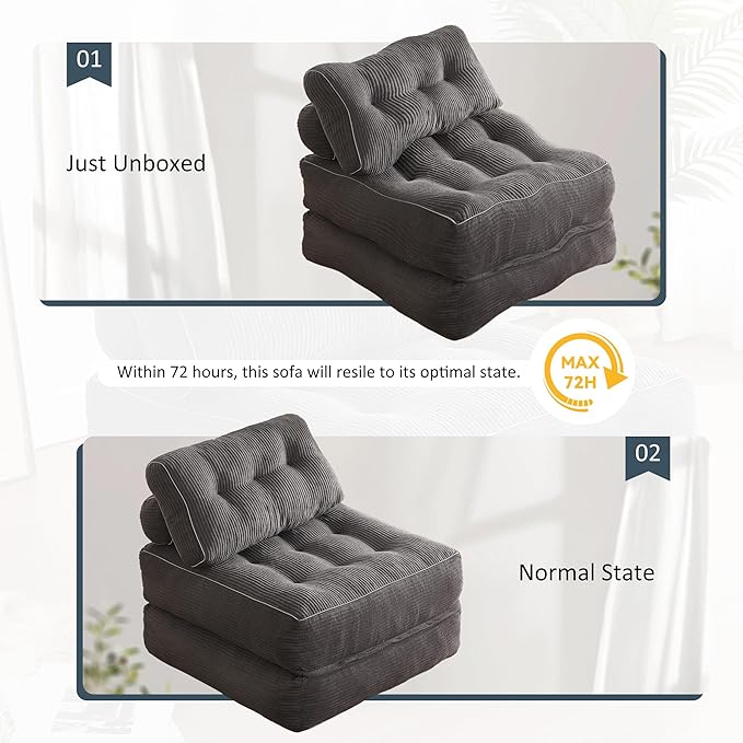 Folding Chair Bed, Futon Sofa Bed, Floor Couch - Image 7