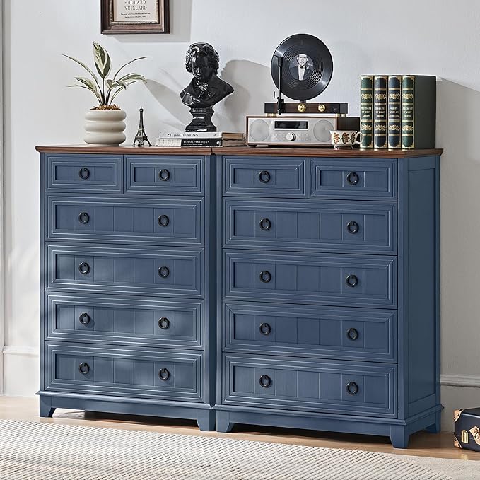 Farmhouse 6 Drawer Dresser for Bedroom, Rustic Wood Dresser - Image 3
