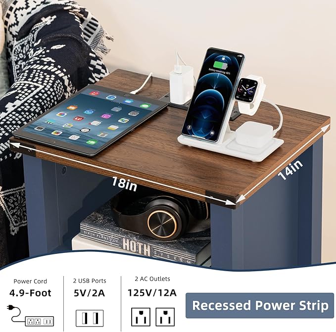 Joaxswe Night Stand Set of 2, 18 Inch Farmhouse Nightstand - Image 5