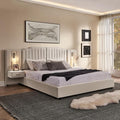 King Size Bed Frame with Storage, Luxury King Platform Bed Frame with Headboard by Firscook
