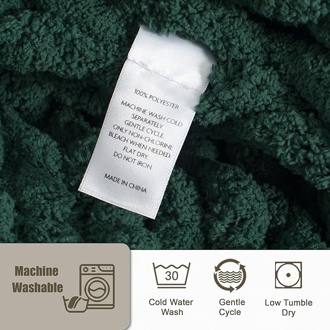Chunky Knit Throw Blanket 50"X 60", 100% Handmade - Image 5