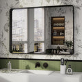 ISKM Black Bathroom Mirror for Wall 40" x 24" Matte Black Framed Vanity Mirror by ISKM-IStillKeepMovin