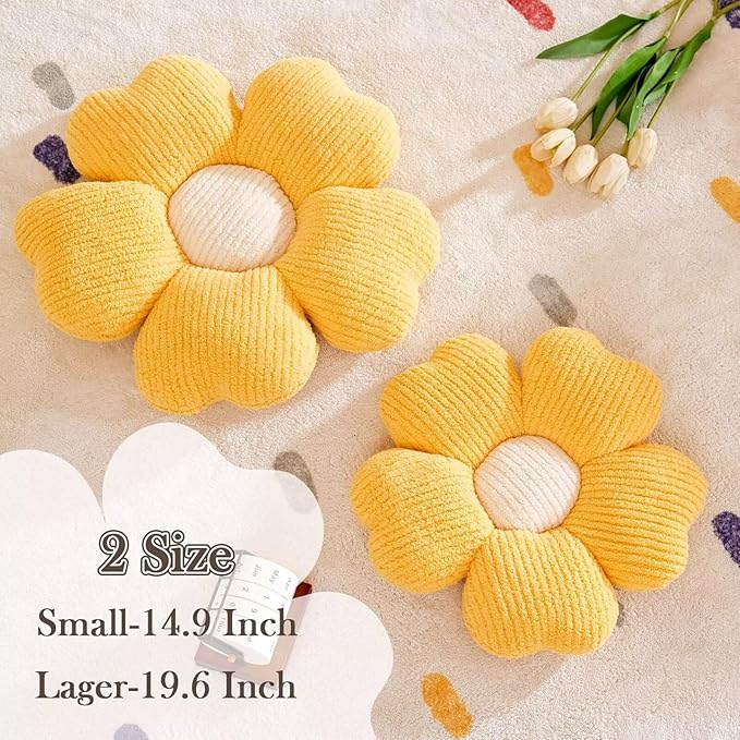 Kcvvcr Flower Throw Pillow, Cute Flower Shaped Pillow Decorative Throw Pillow - Image 2