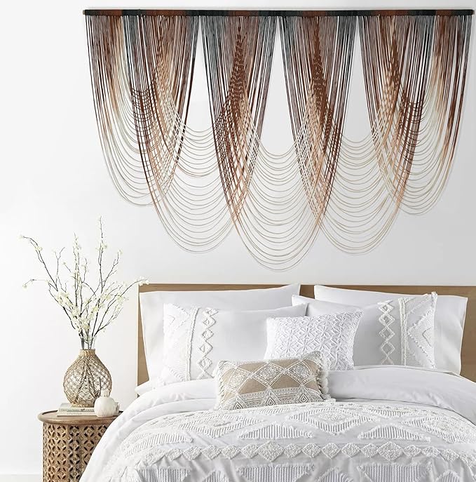 IOWER Macrame Wall Hanging Brown Dip-Dyed Large Macrame Wall Decor - Image 2