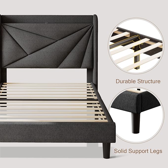 Twin Size Upholstered Bed Frame - Image 6