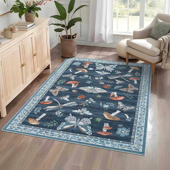 Mushroom Washable Area Rug 6x9 Rugs - Image 3
