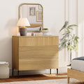 WAMPAT 31.5" W Fluted Dresser for Bedroom, Modern 3 Drawer Dresser TV Stand by WAMPAT