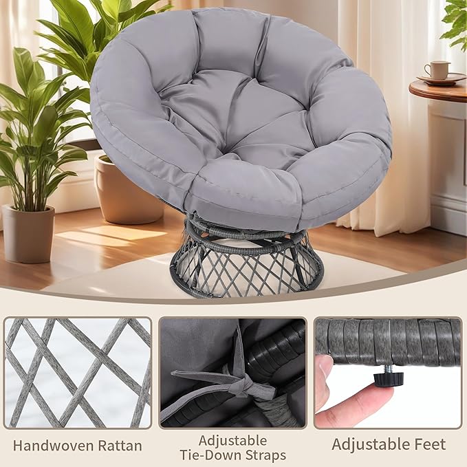 46" Giant Oversized Rattan Papasan Chair - Image 4