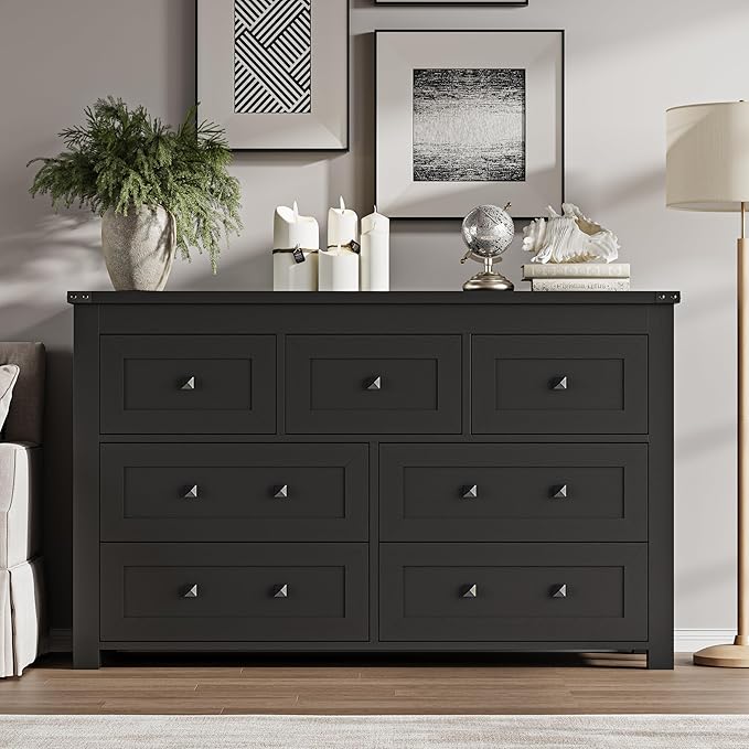 7-Drawer Dresser, Modern Wooden Storage Chest of Drawers, Dresser TV Stand - Image 3