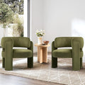 COLAMY Modern Velvet Accent Chair Set of 2, Upholstered Barrel Chairs, Comfy by COLAMYHOME