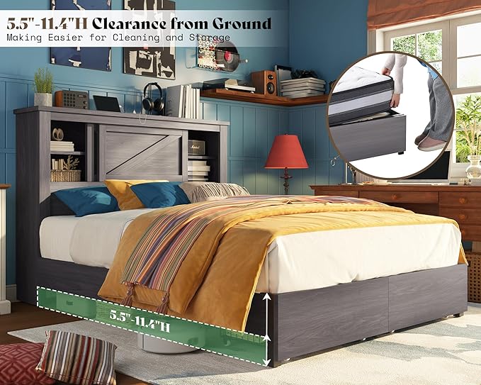 AMERLIFE 47.2" H Full Bed Frame - Image 6