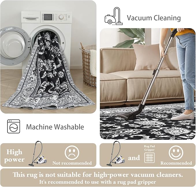 Machine Washable Area Rugs, Vintage Soft Rugs - Image 5