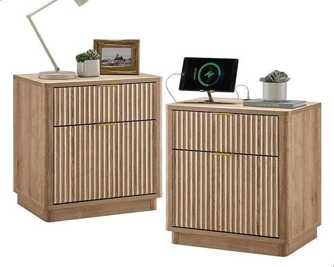 T4TREAM 23'' Fluted Nightstand Set of 2 by T4TREAMFurniture