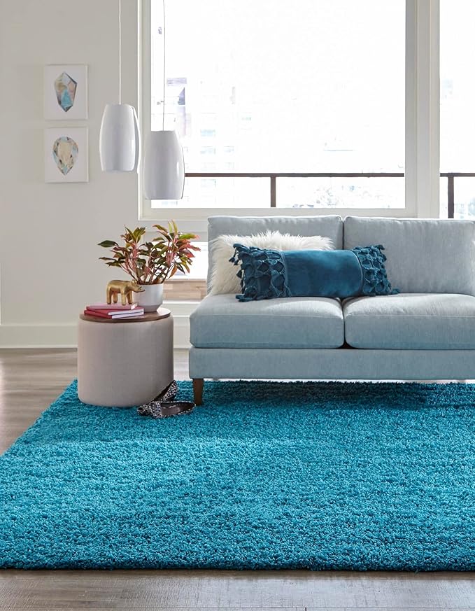 Unique Loom Solid Shag Collection Area Rug - Image 2