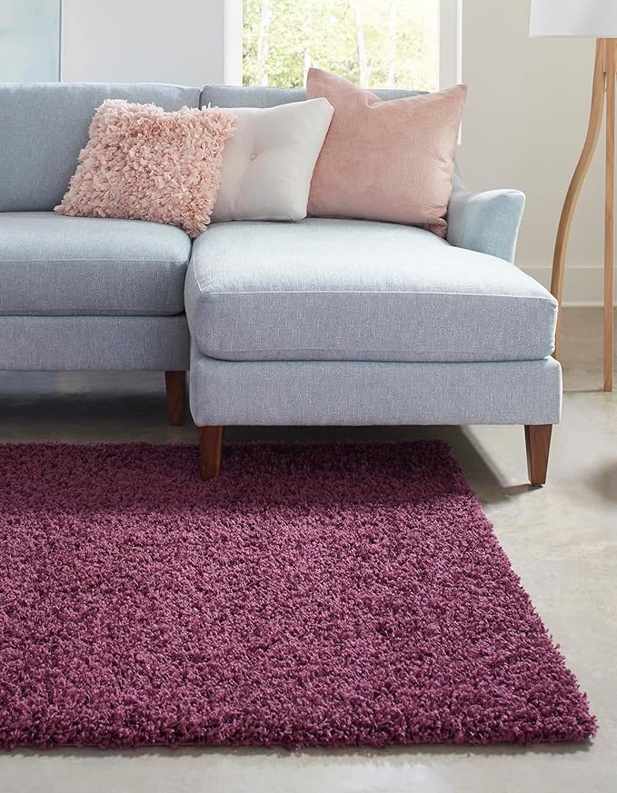 Unique Loom Solid Shag Collection Area Rug - Image 4