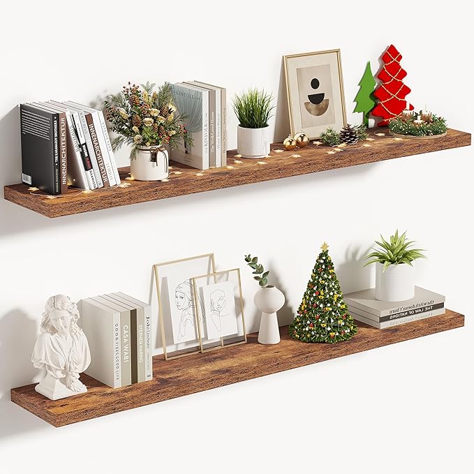 Vivelove 10 Inch Deep Floating Shelves 48 inch Long, 47.2 x 10 Wide Wall Shelves by VIVELOVE