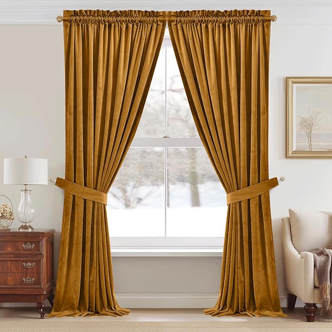 StangH Mustard Gold Velvet Curtains - Image 2