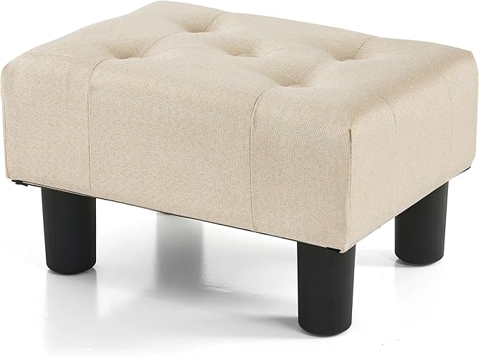 BRIAN & DANY Small Foot Stool, Linen Foot Stools by BRIANDANY