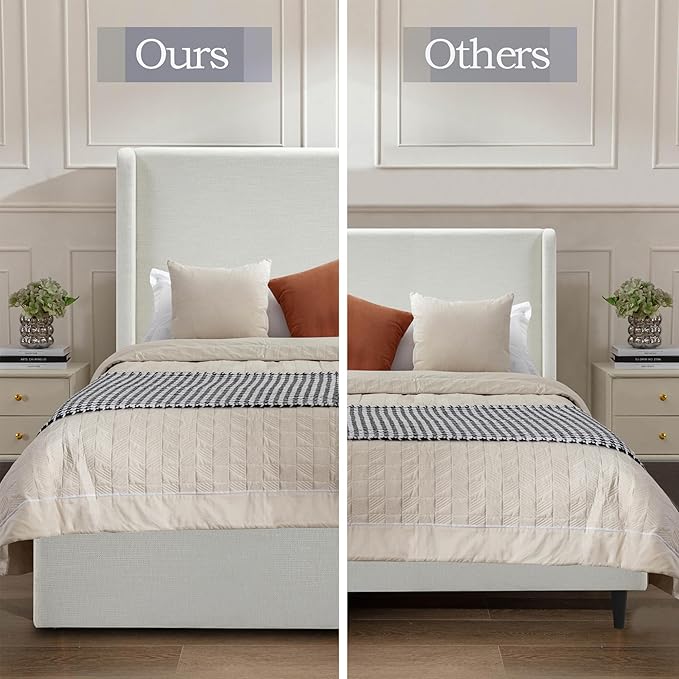 Upholstered Bed Frame Queen Size, Box Spring Request/No Noise/Simplicity - Image 5