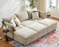 ABCASA 102.6" Luxury Modular Sleeper Sofa Bed 6 Seat Reversible Sectional Couch by ABCASA