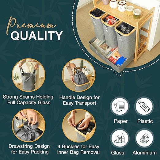 Terratur 4 Section Recycling Bin - Image 2