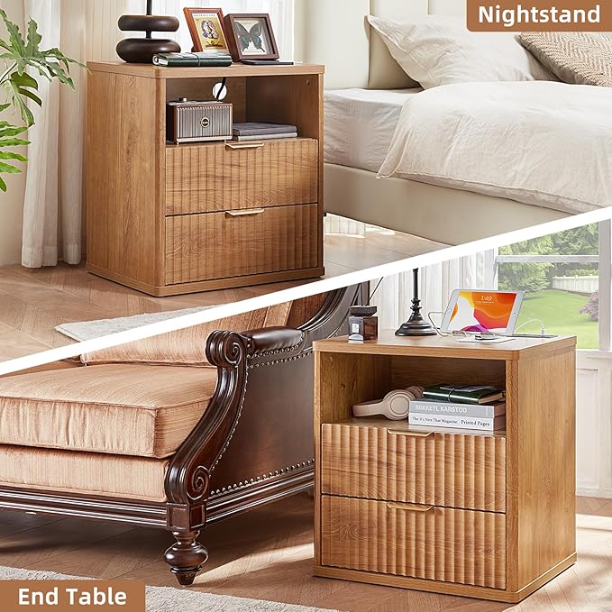 LEYAOYAO Fluted Nightstand Set of 2 - Image 8