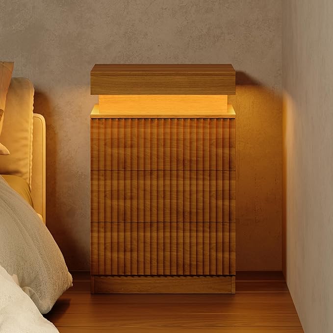 Nightstand Set of 2 for Bedroom, LED Nightstand - Image 8
