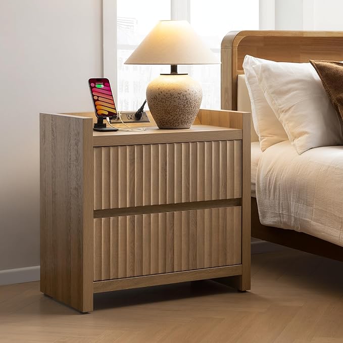 SICOTAS Night Stand Fluted Nightstands - Image 3