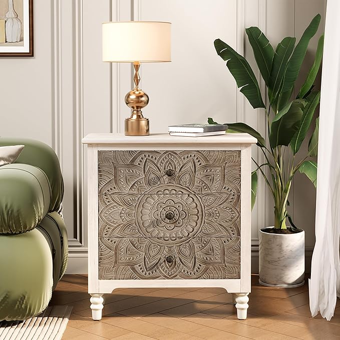 COSIEST 3 Drawers Nightstand, Accent Dresser, Bedside Table, Bedroom Furniture - Image 7