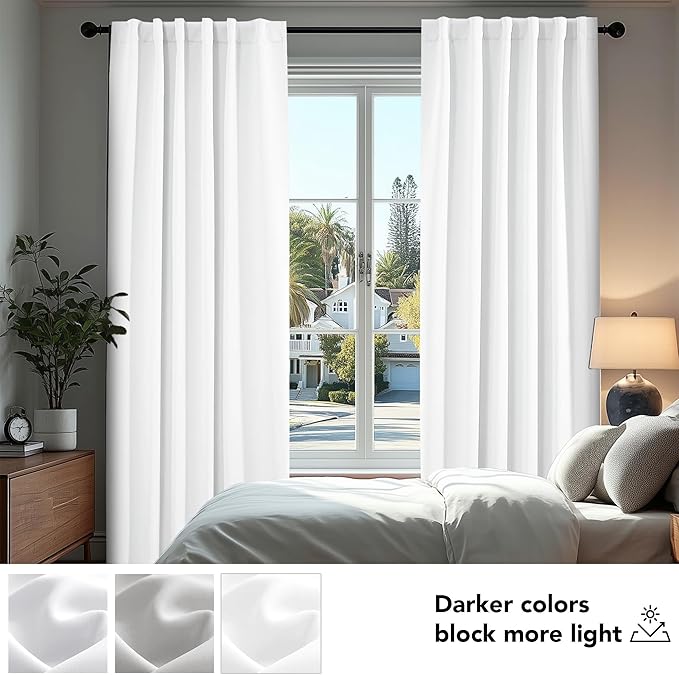 Deconovo Blackout Curtains, Thermal Insulated, W52 x L63 2 Panels, Back Tab - Image 4