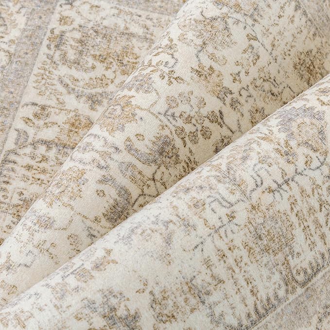 Light Brown Runner Rug 2'6"x10' Washable Carpet - Image 8