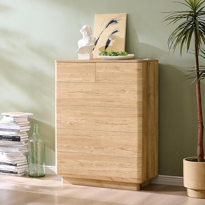 ACCOHOHO 6 Drawer Dresser for Bedroom, 42 Inch Tall Modern Chest of Drawers - Image 3