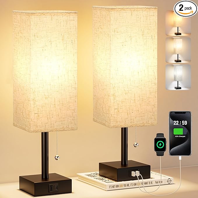 Fenmzee Bedside Lamps for Bedroom Set of 2 by Fenmzeelighting