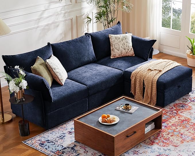ABCASA 102.6" Modular Sectional Sofa, L Shaped Couch Set by ABCASA