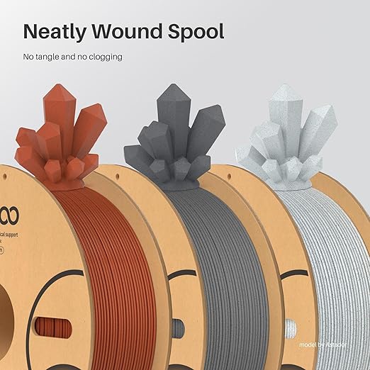 ELEGOO PLA Filament 1.75mm Marble Cement Gray 1KG, Rock Stone 3D Printer - Image 3