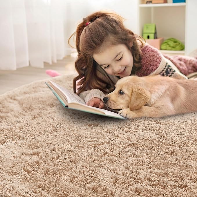 OLANLY Beige Round Rugs for Bedroom - Image 4