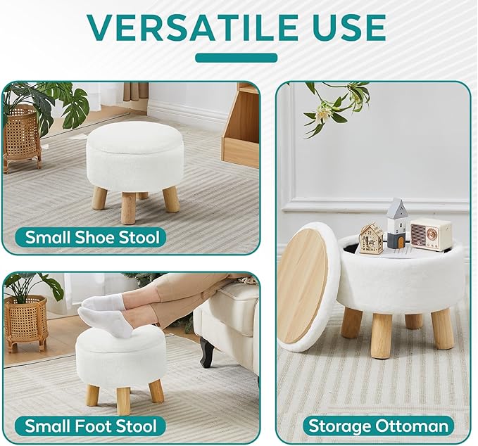FIMIVIBI Small Foot Stool Ottoman - Image 5