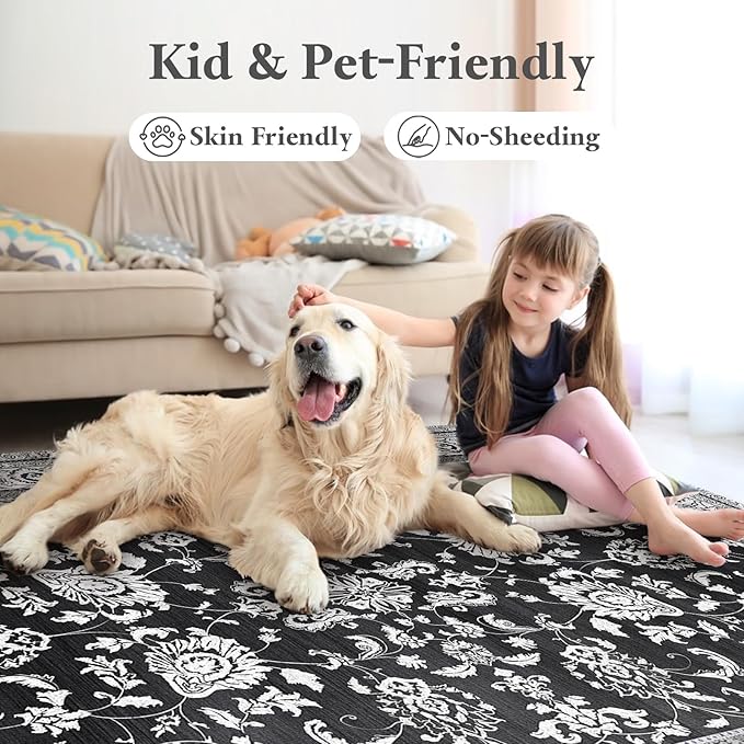 Area Rugs 8x10, Machine Washable Vintage Soft Rug - Image 4