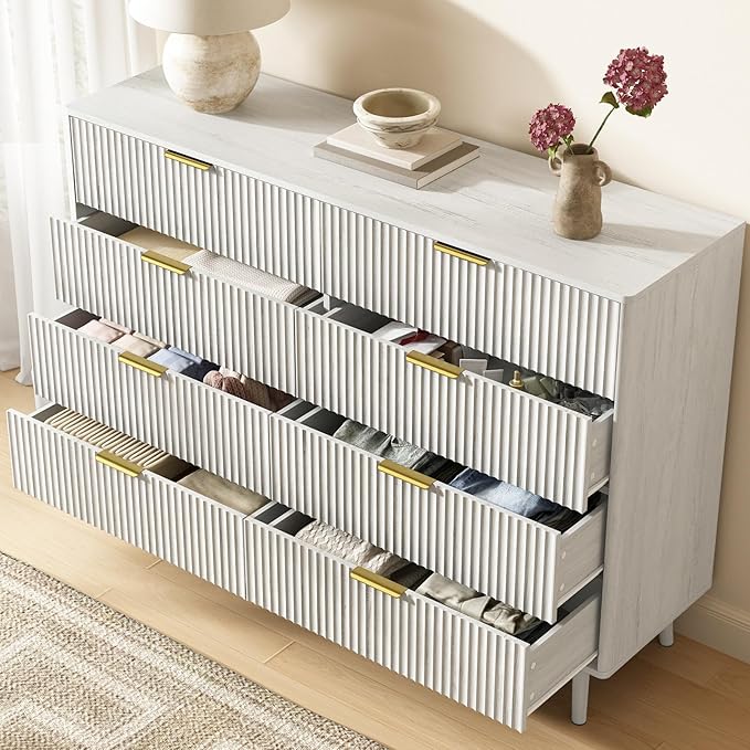 CARPETNAL Fluted 8 Drawer Dresser - Image 4