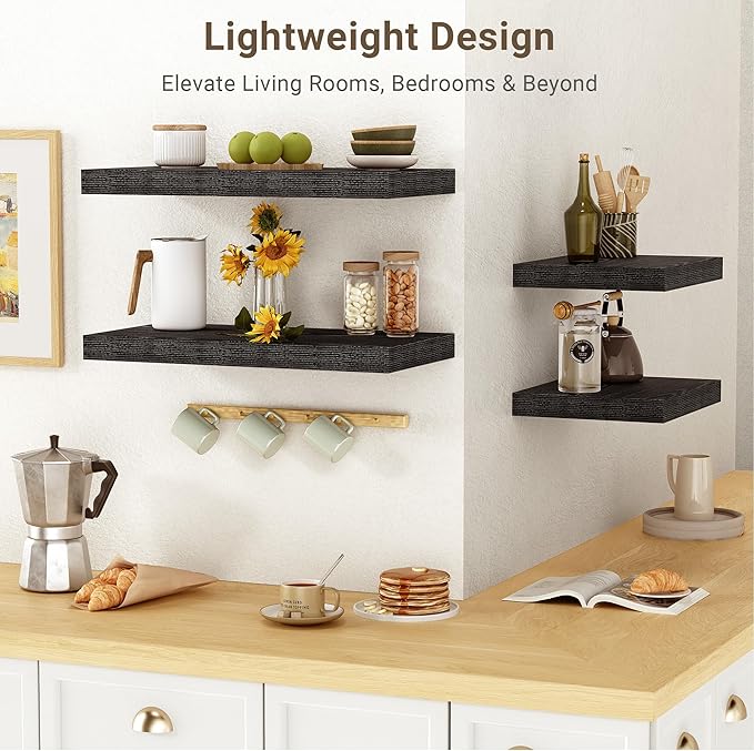 Vivelove 16 Inches Floating Shelves Wall Mounted, Living Room, Home Decor - Image 5