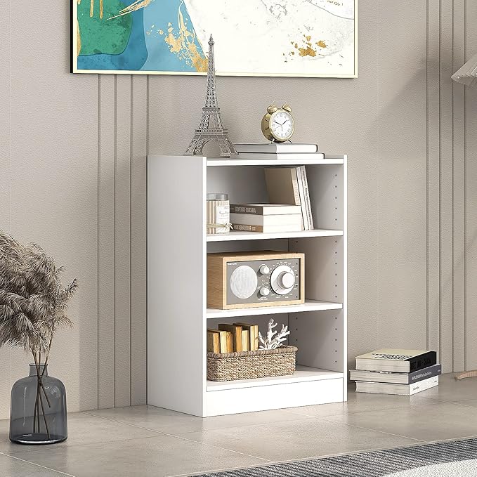 LOKO 3-Tier Open Bookcase, Modern 3-Cube Bookshelf - Image 2